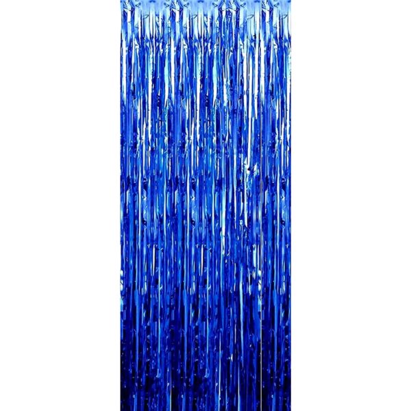 Perdea Franjurata, , Model Decor Petrecere, pentru Fundal de Poze, Amenajare Colorata a Petrecerii, Dimensiune 100x200 cm, Albastru Inchis