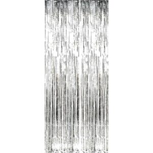 Perdea Franjurata, , Model Decor Petrecere, pentru Fundal de Poze, Amenajare Colorata a Petrecerii, Dimensiune 100x200 cm, Argintiu