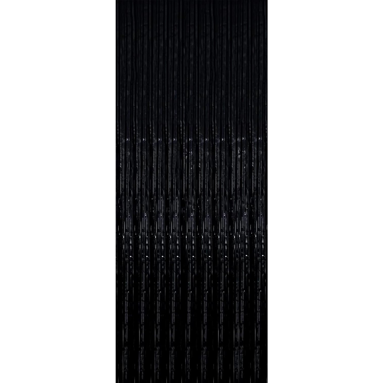 Perdea Franjurata, , Model Decor Petrecere, pentru Fundal de Poze, Amenajare Colorata a Petrecerii, Dimensiune 100x200 cm, Negru