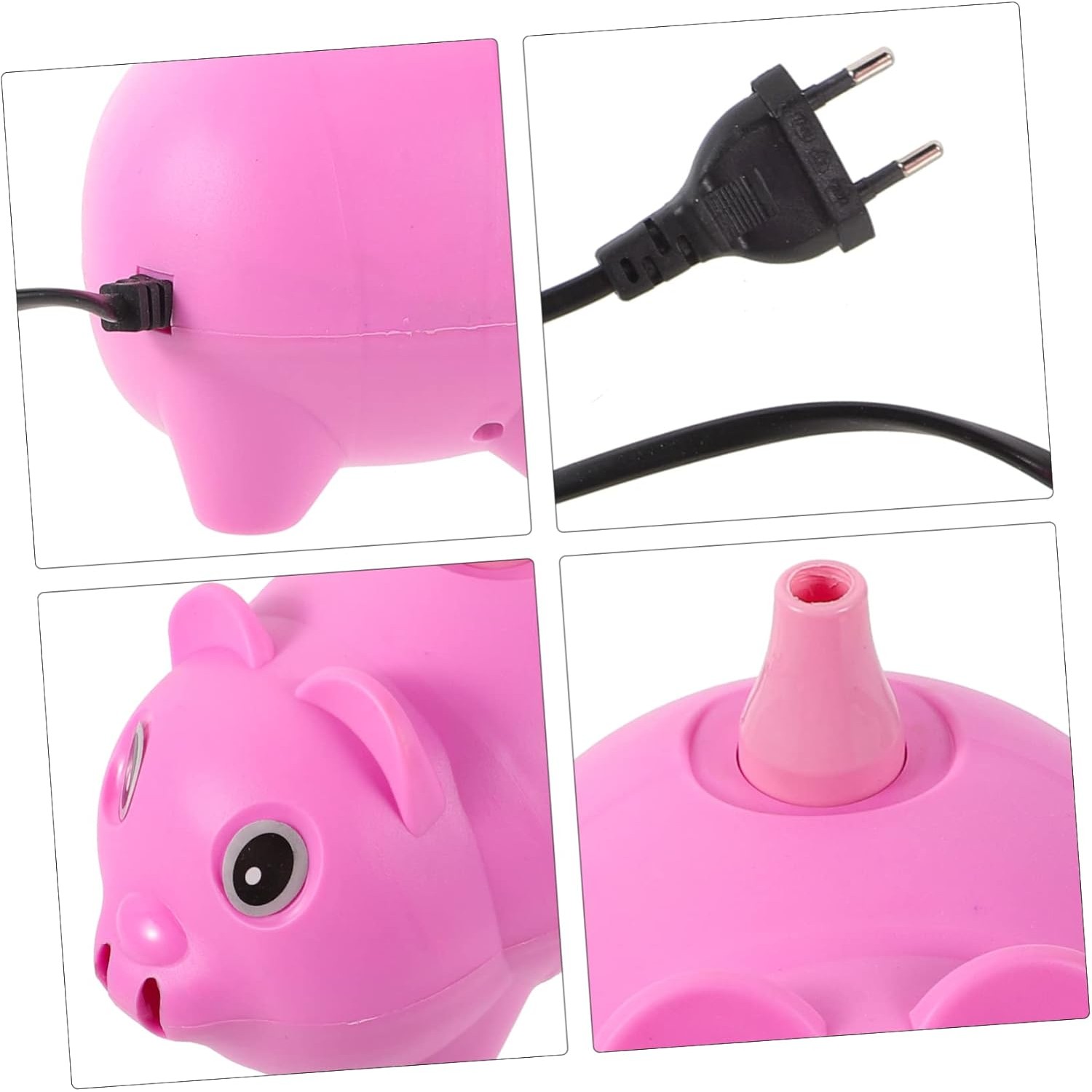 Pompa Electrica Pentru Umflat Baloane, 380 W, din Plastic, Model Porc, Roz - imagine 4