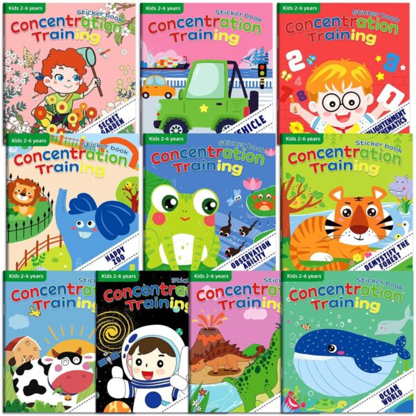 volume de carte de autocolante pentru produse noi transfrontaliere Amazon, care se concentreazÄƒ pe autocolante de dezvoltare potenÈ›ialÄƒ, comoara de iluminare a copiilor Cartea educatie prescolar + DB01-99-0002 (set 10 volume)