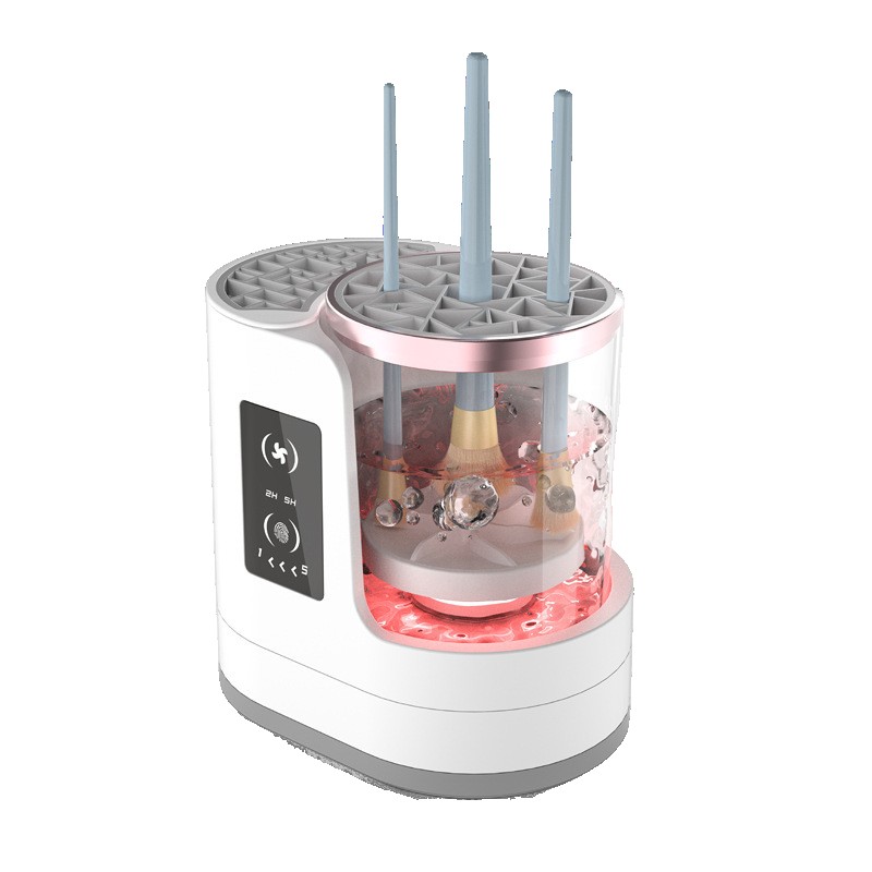 Dispozitiv Portabil de Curatare a Pensulelor de Machiaj, , cu Functie de Uscare, 5V, 850RPM, Cablu 1.2 m, 17.3 x 12.1 x 17.5 cm, Alb