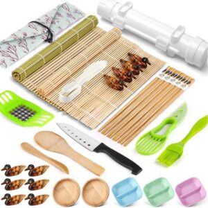 Set Ustensile pentru Sushi, , Set din 31 Accesorii pentru Sushi, Set pentru Sushi HOME MADE, Cutit Inclus, Forme, Betisoare, Multicolor