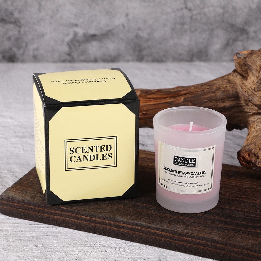 Lumanare Parfumata, , Model Borcan Translucid, 6.2 x 5.2 cm, Aroma de Trandafir, Roz - imagine 2