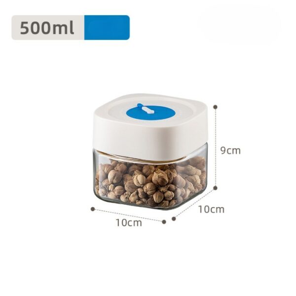 Borcan din Sticla de Inalta Calitate, , Capac Ermetic, Uz Casnic, Depozitarea Condimentelor sau a Alimentelor Umede si Uscate, 500 mL, 10x10x9 cm, Alb - imagine 2