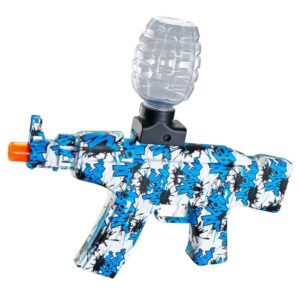 Mitraliera de jucarie electrica  cu bile de hidrogen de gel, gun bluster, tragere in rafala, varsta peste 6 ani, sageti cu ventuze de spuma, amorizor, ochelari de protectie, 5000 de bile incluse, cablu de incarcare, 28x31 cm, AK47, albastru