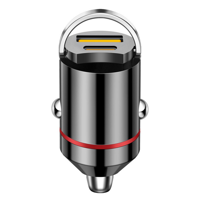 Incarcator Auto 2 in 1, , Port USB Fast Charge QC3.0 si Type C, PD 30W, Negru