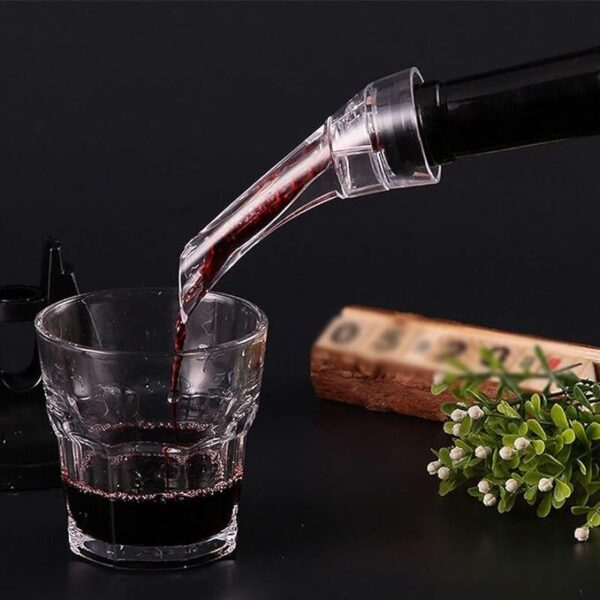 Aerator cu Turnator de Vin 2in1, , Decantare, Anti-Picurare, Fara Scurgere, 18x10x8cm, Negru - imagine 4