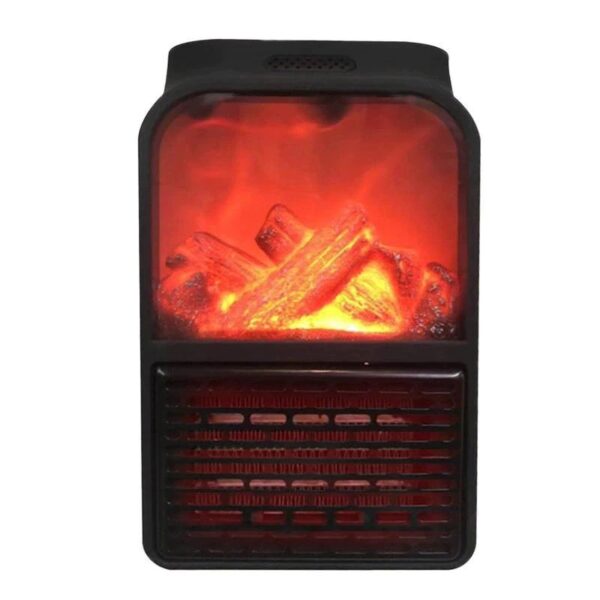 Mini Aeroterma Puternica Portabila , Putere 500W, Mini radiator electric cu Display LCD, efect de semineu si flacara, cu telecomanda