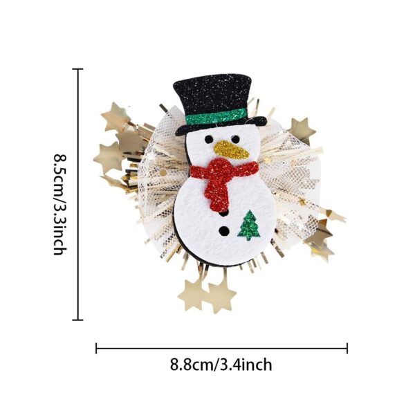 Agrafa de Par, , Tema Craciun, Model Om de Zapada, din Panza, 8.5 x 8.8 cm, Multicolor - imagine 2