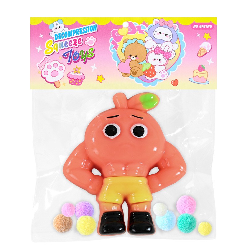 Jucarie Antistres Squishy, , Model UDin Din Dun Ma Din, cu Revenire Lenta, din TPR, 12 x 11 x 3 cm, Multicolor