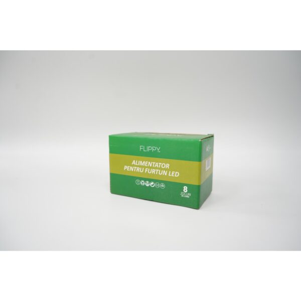 Alimentator furtun luminos, rezista pana la 50 m, , 8 jocuri de lumini, fir negru - imagine 2