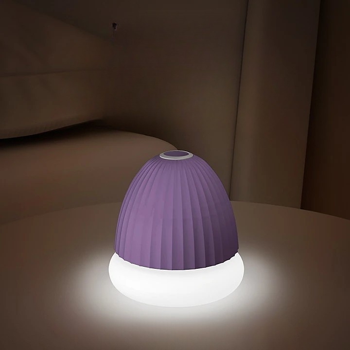 Aparat de Scame 2 in 1, , Curatare Haine si Lampa de Veghe, 3 Trepte, Incarcare Tip C, 4 W, 9 x 10 cm, Mov - imagine 4