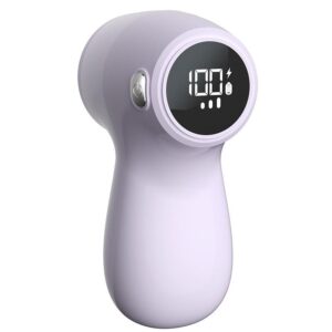 Aparat Electric de Curatat Scame 2in1, , Indepartare Scame si Aspirare, 15 x 8.5 cm, din ABS si Otel Inoxidabil, Incarcare USB Tip C, Mov