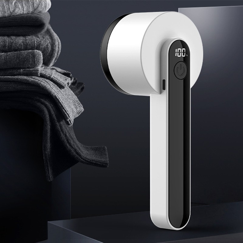 Aparat Pentru Curatat Scame, Par Si Praf, , Trimmer pentru Diferite Tipuri De Material, Cu Lame Din Otel Inoxidabil, Maner Ergonomic, Incarcare Prin USB, Alb - imagine 3