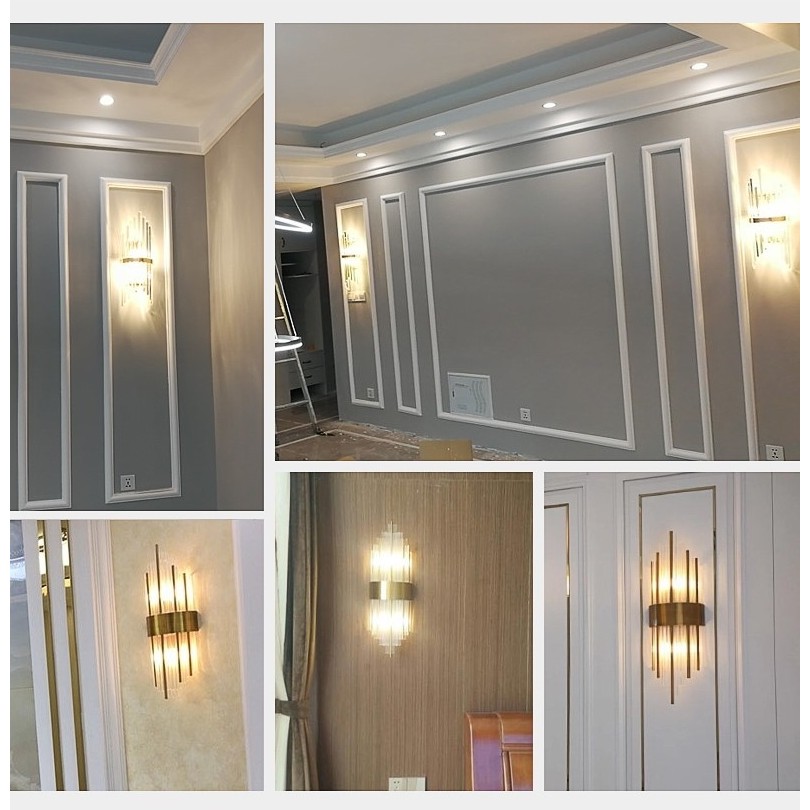 Aplica de Perete, , pentru Interior, din Otel Inoxidabil si Sticla, 40 x 16 cm, LED, Auriu - imagine 2