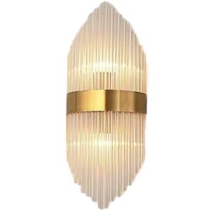 Aplica de Perete, , pentru Interior, din Otel Inoxidabil si Sticla, LED, Auriu, 45x18 cm