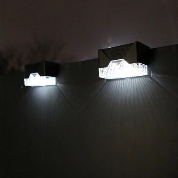 Aplica solara LED , ABS/Policarbonat, rezistenta la apa IP65, pentru trepte, borduri, terasa, 1.2V, 600mah, 7.9 x 5 cm, lumina alb rece, negru - imagine 2
