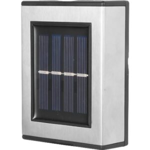 Aplica solara LED , ABS/Policarbonat, rezistenta la apa IP65, pentru trepte, borduri, terasa, 1.2V, 600mah, 10 x 7.5 x 3 cm, lumina alb calda, negru