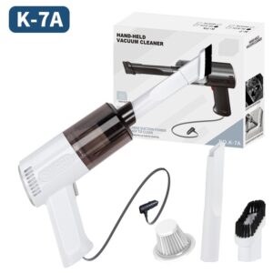 Aspirator Portabil Auto, , Tip Pistol K7A, Pentru Casa si Masina, Cablu Auto, 36 x 17 cm, Alb