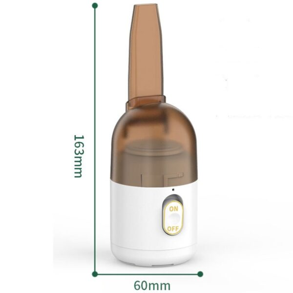 Aspirator Portabil pentru Automobil, , Aspirator mic fara Fir, pentru Casa si Masina, incarcare USB, 2 in 1, 16.3x6 cm, Alb - imagine 3
