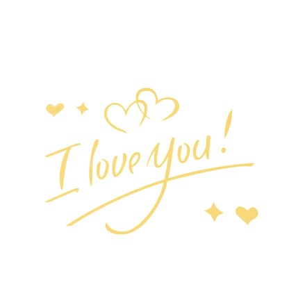 Autocolant I love You, , Tematica Iubire, 21x29 cm, Auriu - imagine 3