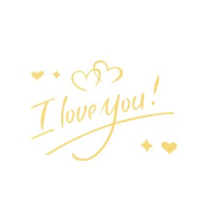 Autocolant I love You, , Tematica Iubire, 21x29 cm, Auriu
