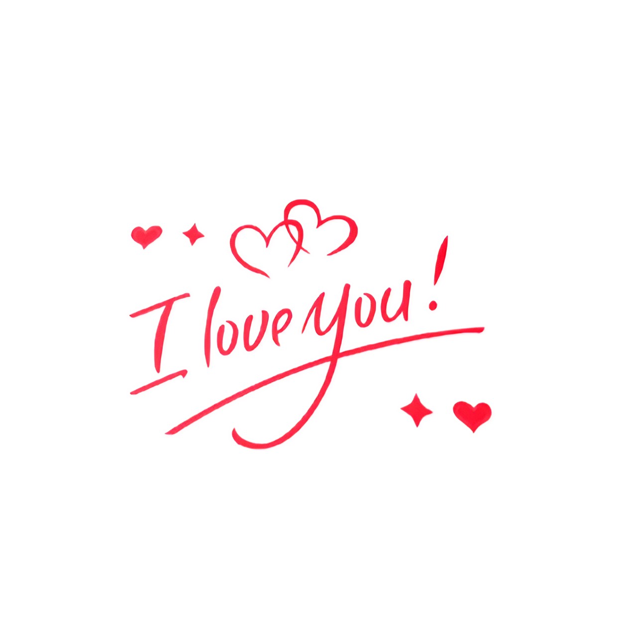 Autocolant I love You, , Tematica Iubire, 21x29 cm, Rosu