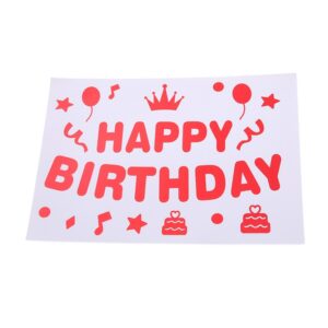 Sticker Autocolant pentru Baloane, , Tematica Aniversare, Model Happy Birthday, 29x21 cm, Rosu