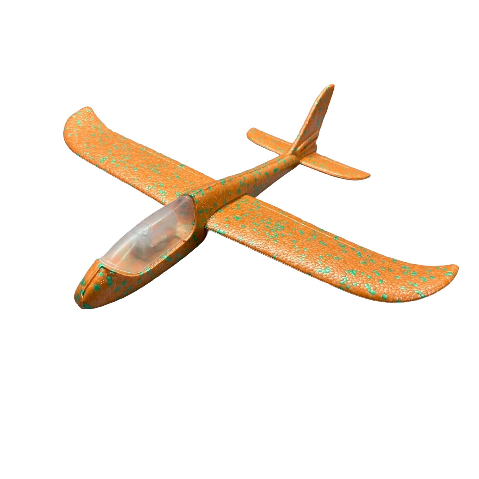 Avion Planor cu Pilot, , Din Polistiren, Cu Lumini in Cabina Pilotului, Lungime 47 cm, Portocaliu - imagine 2