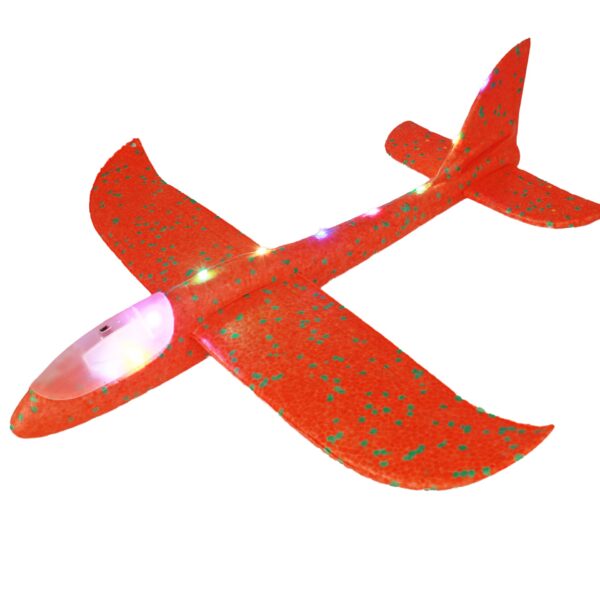 Avion Planor cu Pilot, , Din Polistiren, Cu Lumini pe Toata Lungimea, 47 cm, Rosu - imagine 2