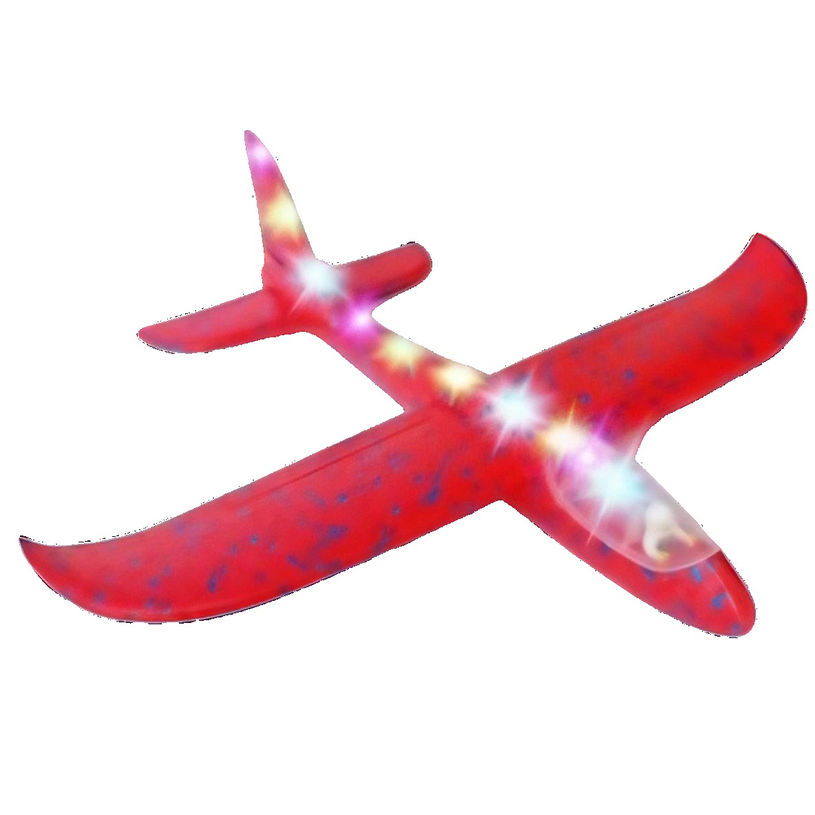 Avion Planor cu Pilot, , Din Polistiren, Cu Lumini pe Toata Lungimea, 47 cm, Rosu - imagine 4