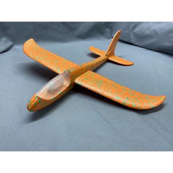 Avion planor din polistiren in punga , lungime 47 cm , cu lumini pe varf, Portocaliu, - imagine 4