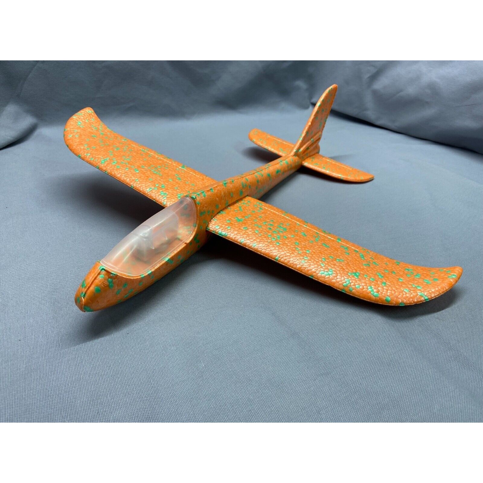 Avion planor din polistiren in punga , lungime 47 cm , cu lumini pe varf, Portocaliu, - imagine 4