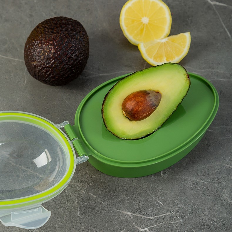 Recipient de Depozitare Avocado, , Etans, pentru Frigider, din Plastic, Mentinere Proaspata, 15.3x11x8 cm, Verde - imagine 3