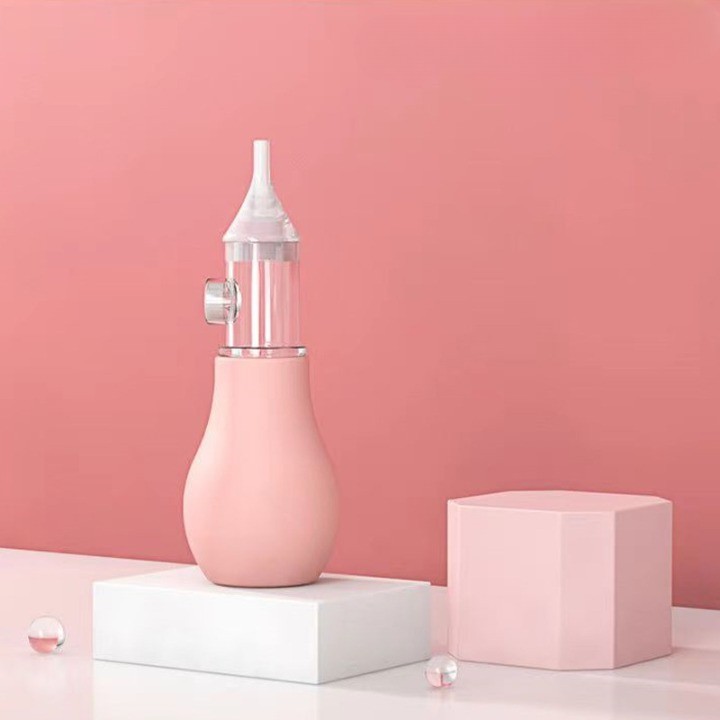 Set Aspirator Nazal pentru Copii, , Manual, Anti-Reflux, cu Pompita, Usor de Curatat, Varf din Silicon, 11.2x4cm, Roz - imagine 3