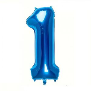 Balon din Folie , Cifra 1, 81 cm, Pentru Aer sau Heliu, Bulk, Albastru