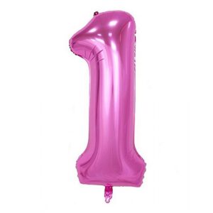 Balon din Folie , Cifra 1, 81 cm, Pentru Aer sau Heliu, Mov