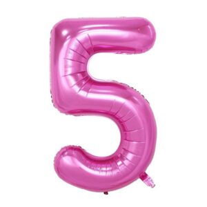 Balon din Folie , Cifra 5, 81 cm, Pentru Aer sau Heliu, Bulk, Mov