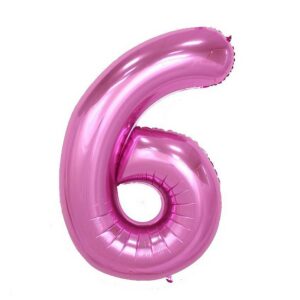Balon din Folie , Cifra 6, 81 cm, Pentru Aer sau Heliu, Bulk, Mov