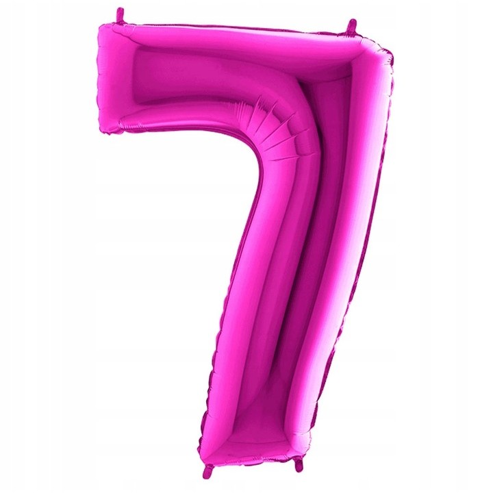Balon din Folie, , Cifra 7, Tema Aniversare, 81 cm, Ambalaj Individual, Pai inclus, Umflare cu Aer sau Heliu, Bulk, Mov