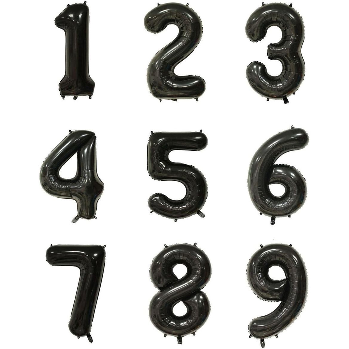 Balon din Folie Metalizata, , Figurina Cifra, Tema Aniversare 100 cm, Ambalaj Individual, Pai inclus, Umflare cu Aer sau Heliu, Negru, Cifra 4 - imagine 2