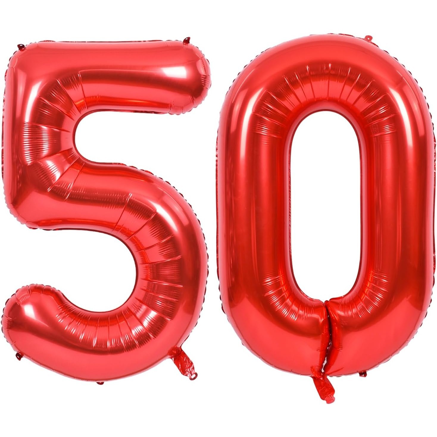 Balon din Folie Metalizata , Figurina Cifra, Tema Aniversare 100 cm, Ambalaj Individual, Pai inclus, Umflare cu Aer sau Heliu, Rosu, Cifra 5 - imagine 4