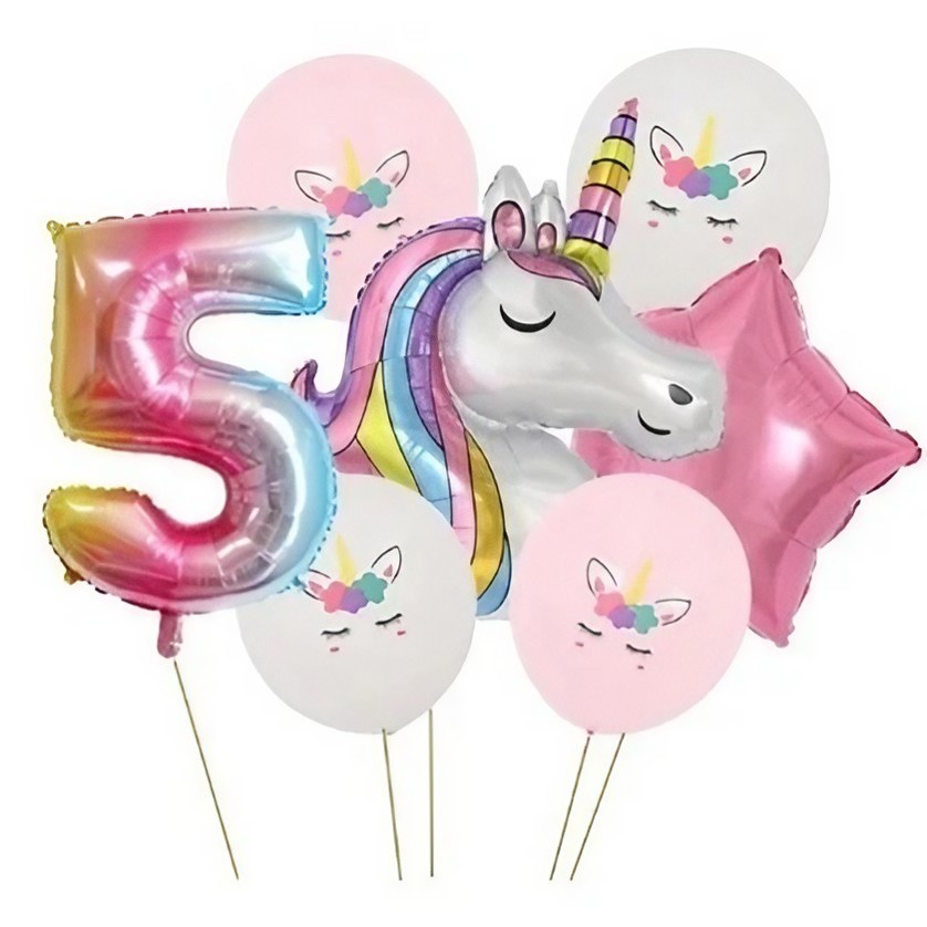 Balon din Folie Metalizata , Figurina Cifra, Tema Aniversare 40 cm, Ambalaj Individual, Pai inclus, Umflare cu Aer sau Heliu, Multicolor, Cifra 5 - imagine 3
