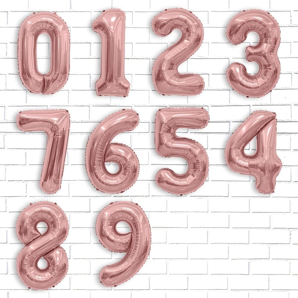 Balon din Folie Metalizata , Figurina Cifra, Tema Aniversare 80 cm, Ambalaj Individual, Pai inclus, Umflare cu Aer sau Heliu, Rose, Cifra 0 - imagine 4