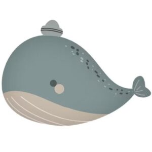 Balon din Folie Metalizata, , Figurina Animata, Model Balena, 70 x 49 cm, Ambalaj Individual, Pai Inclus, Umflare cu Aer sau Heliu, Albastru