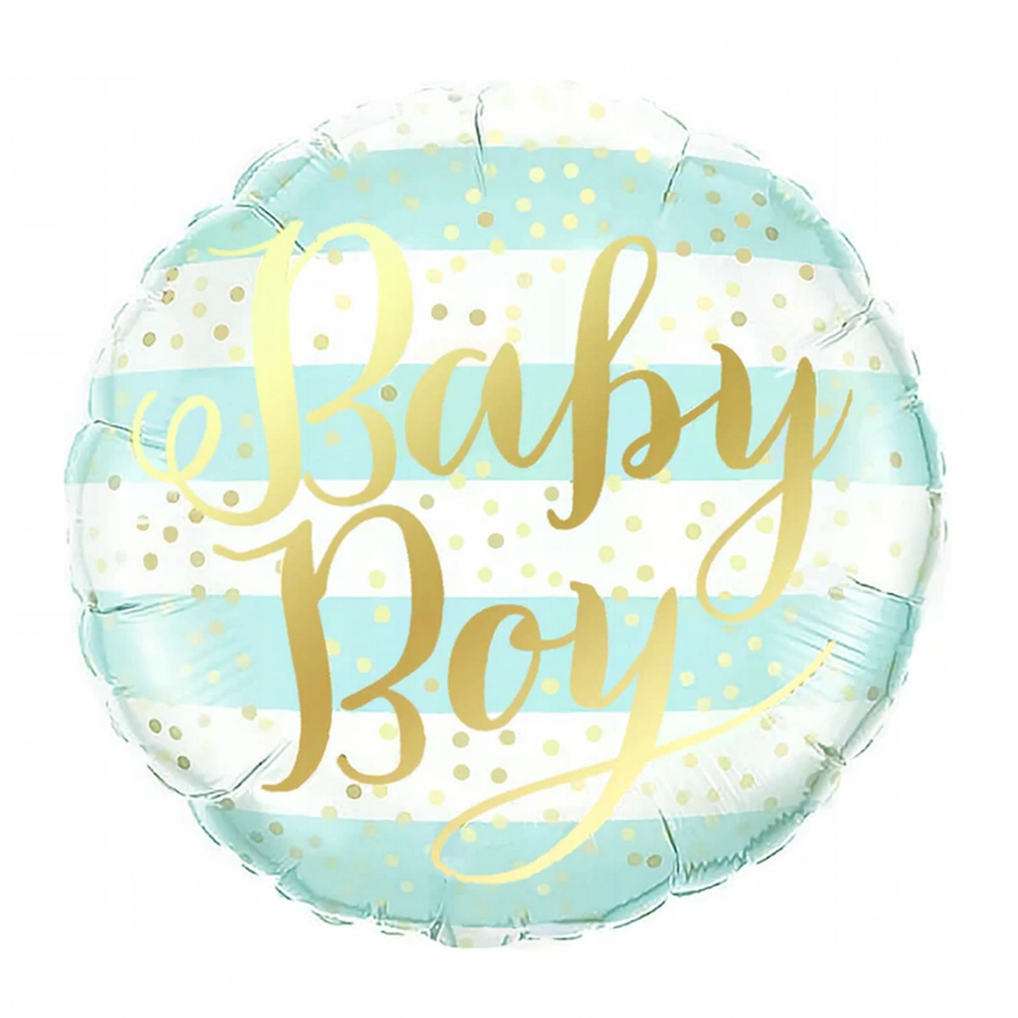 Balon din Folie Metalizata, , Figurina Cerc, Model Baby Boy, Tematica Gender Reveal, 45 cm, Ambalaj Individual, Pai Inclus, Umflare cu Aer sau Heliu, Albastru - imagine 2