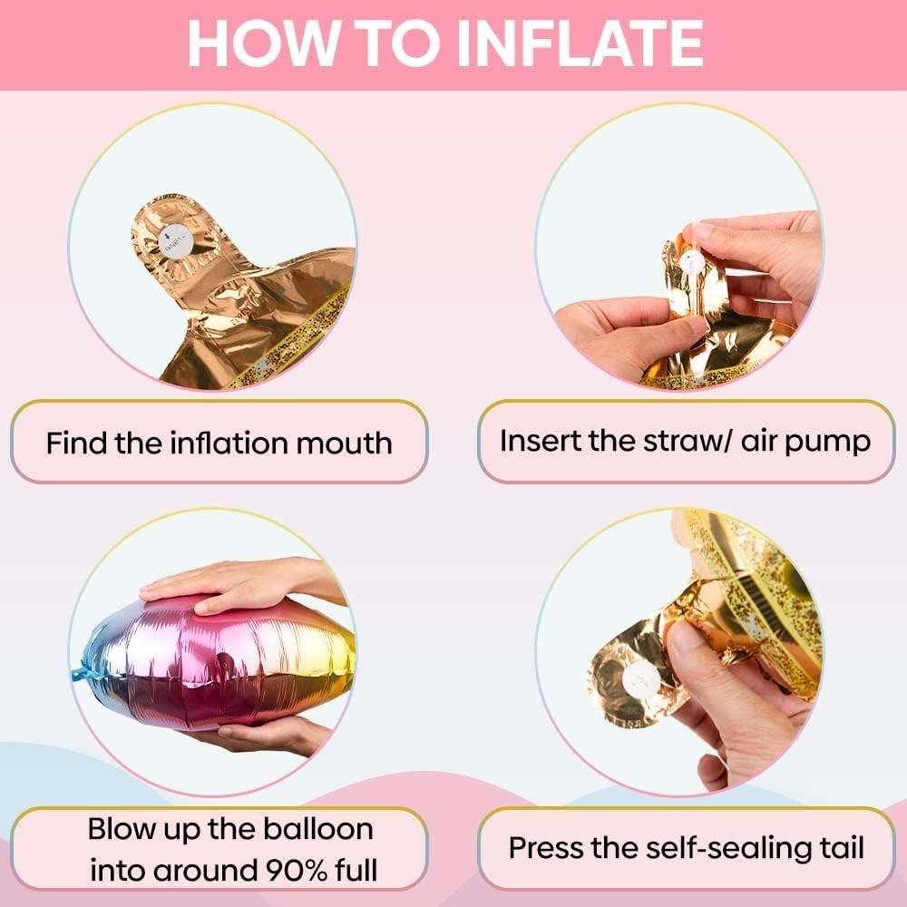 Balon din Folie Metalizata, , Figurina Cifra Gradient, Tema Aniversare 80 cm, Ambalaj Individual, Pai inclus, Umflare cu Aer sau Heliu, Coronita, Cifra 5 - imagine 4