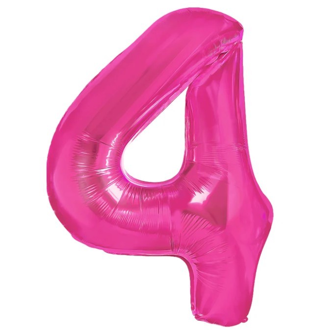 Balon din Folie Metalizata, , Figurina Cifra, Model 4, Tema Aniversare 100 cm, Ambalaj Individual, Pai Inclus, Umflare cu Aer sau Heliu, Roz - imagine 3