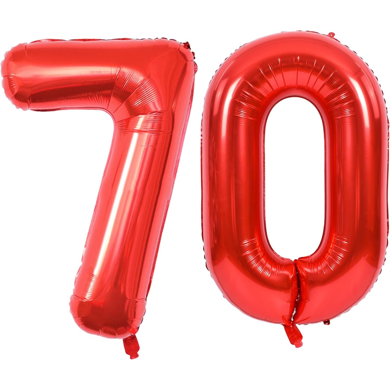 Balon din Folie Metalizata, , Figurina Cifra, Model 7, Tema Aniversare 40 cm, Ambalaj Individual, Pai Inclus, Umflare cu Aer sau Heliu, Rosu - imagine 4